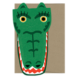 Crocodile Die Cut Card - Wild Bunch Collection