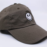 Smiley Embroidered Hat - Stone