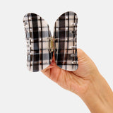 Suki Claw in Black + White Plaid