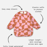 Pink Checkers Smock Bib - Milk Teeth