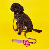 Checkered Vinyl Pouch - Pink/Burgandy