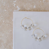 Quartz Hoop Earrings: Silver