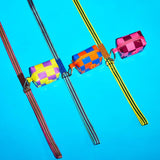 Checkered Vinyl Pouch - Blue/Orange