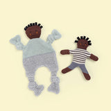 Cotton Knit Baby Rattle Toy: Buddy Blue