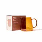 Glass Milk Frothing and Pouring Pitcher: Amber