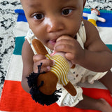 Cotton Knit Baby Rattle Toy: Buddy Citrus