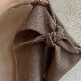 FUZZY WOOL CRAVAT SCARF - neutral: Mushroom