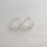 Quartz Hoop Earrings: Silver