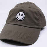 Smiley Embroidered Hat - Stone
