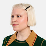 Slides in Wavy Cream + Black