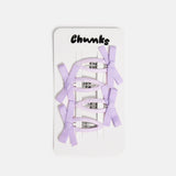 Bow Snap Clips in Lilac