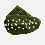 Olive Smile Gripped Socks - Milk Teeth