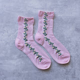 Floral Mesh casual socks: Canyon Rose