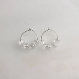 Quartz Hoop Earrings: Silver