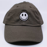 Smiley Embroidered Hat - Stone