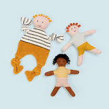 Cotton Knit Baby Rattle Toy: Buddy Aqua