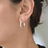 Silver Heli Hoops Earrings
