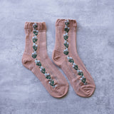 Floral Mesh casual socks: Canyon Rose