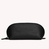 Jet Black Vegan Leather Domed Pouch Small