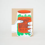 Pickle Birthday Die-cut Letterpress Greeting Card by Egg Press: Paper tab