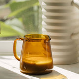 Glass Milk Frothing and Pouring Pitcher: Amber