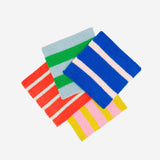 Patchwork Stripe Coaster Set: Rainbow