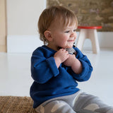 Cotton Knit Baby Rattle Toy: Buddy Blue