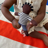 Cotton Knit Baby Rattle Toy: Buddy Blue