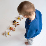 Cotton Knit Baby Rattle Toy: Buddy Aqua