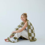 The Teddy Throw - 100% Recycled - Khaki Check