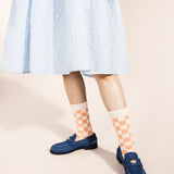 Alice Checkered Crew - Peach