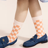 Alice Checkered Crew - Peach