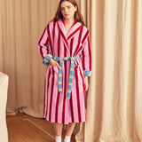 Magnolia Stripe Bathrobe-Dusen Dusen