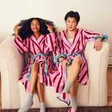 Magnolia Stripe Bathrobe-Dusen Dusen