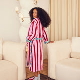 Magnolia Stripe Bathrobe-Dusen Dusen