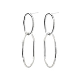 Silver Lula Oval Drop Earrings by Ladha