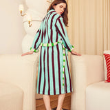 Willow Stripe Bathrobe-Dusen Dusen