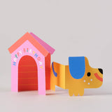Dog In House Fold Out Kid's Birthday Card