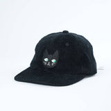 Kids Black Cat Corduroy Hat