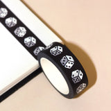 "Lucky Babe" Kitschy Retro Black Heart Dice Washi Tape