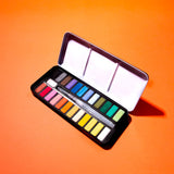 Watercolor paint set with water brush