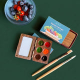 6 Color Wooden Watercolor Palette - Garden Harvest