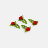 Rosette Snap Clips in Red