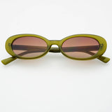 FREYRS Mimi Acetate Oval Sunglasses - Olive