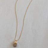Block Necklace: Olive Jade