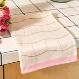 Wave Grid Woven Cotton Tea Towel - Natural