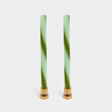 Rope Candles - Green (2 Pack) - 11" Vibrant Taper Candles