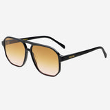 Billie Unisex Aviator Sunglasses - Black / Brown