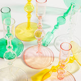 Glass Candlestick Holder in Tall - Yellow