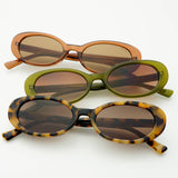 FREYRS Mimi Acetate Oval Sunglasses - Olive